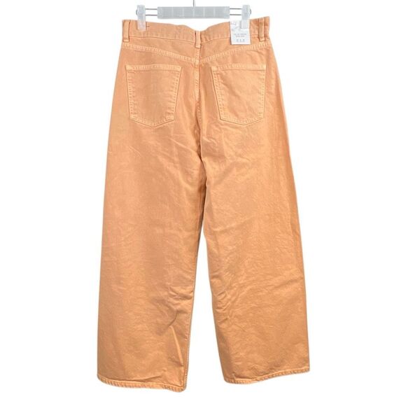 ZARA ZW Twisted Seam Wide Leg High Waist Jeans Peach Orange Size 6 US / 38 EUR - Picture 12 of 13